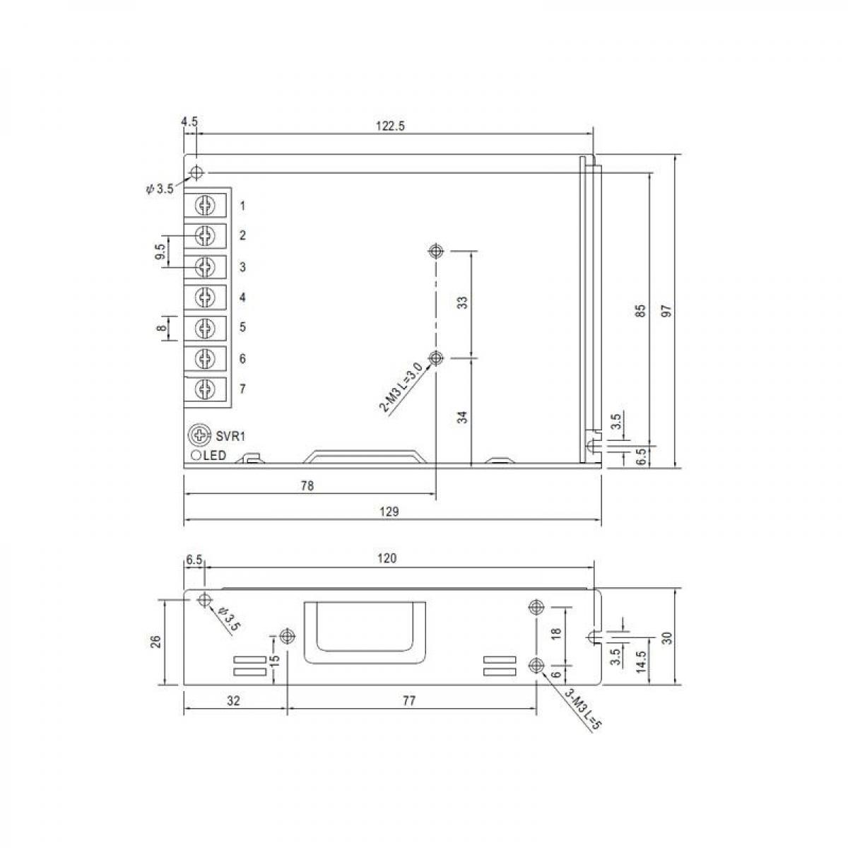 Fuentes de alimentación para tiras LED Mean Well 100W 24VDC LRS-100-24