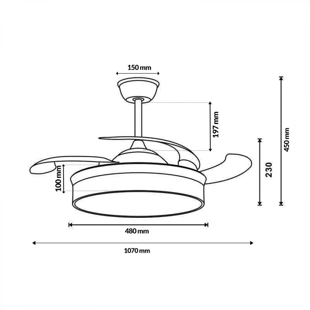 Ventilador de techo LED Messe Negro Ø107 cm