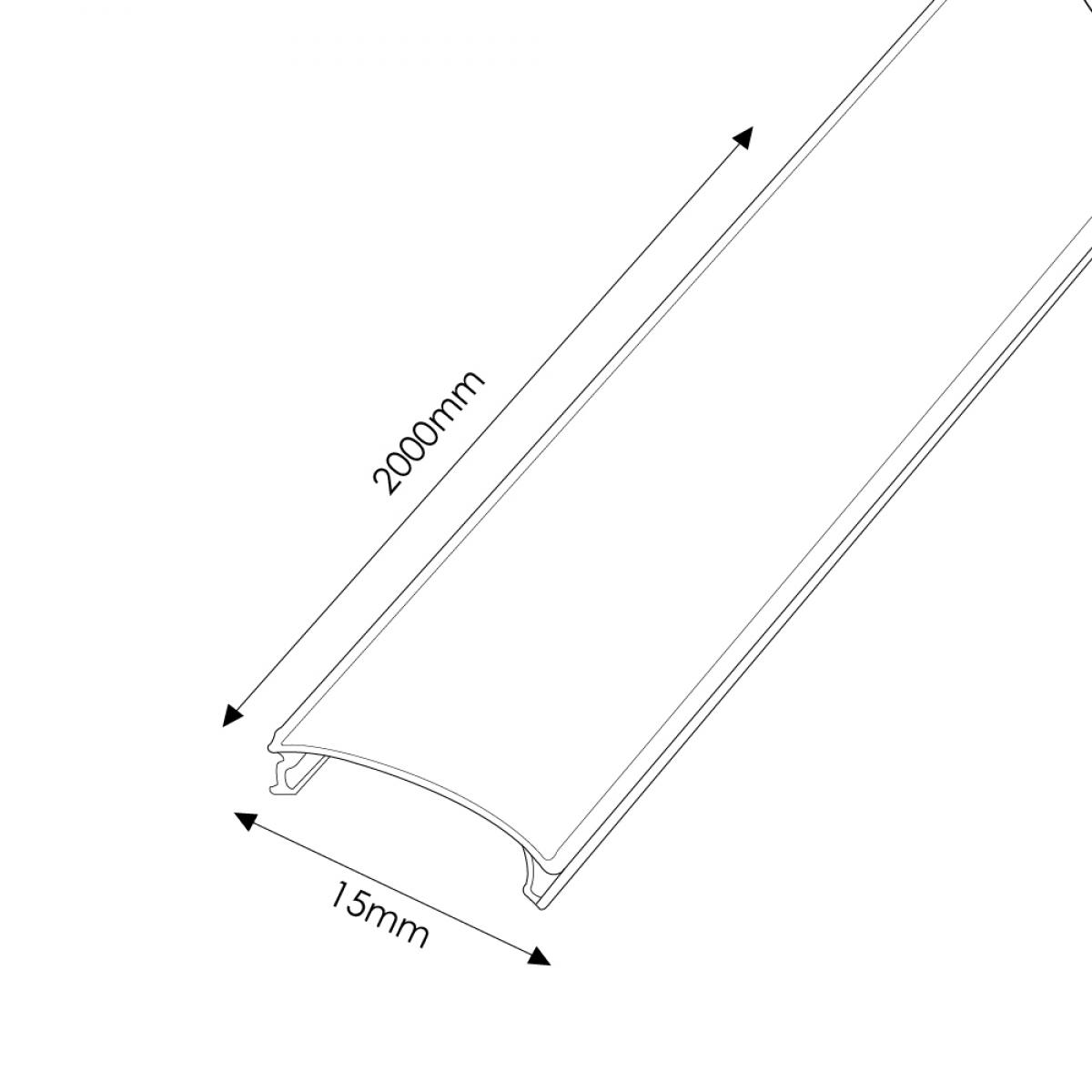 Difusor negro para perfil negro 15 mm