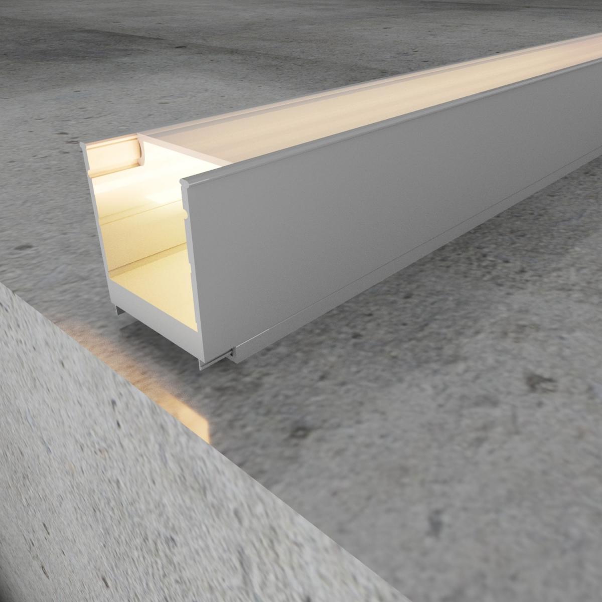 Perfil de aluminio MinLed 2 metros - Opcional colgante - DSC