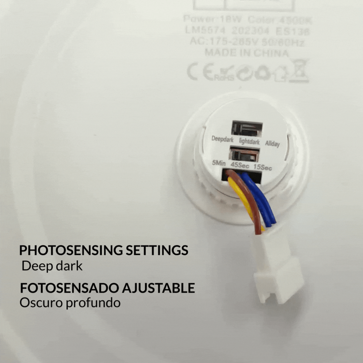 Panel LED Circular Serie Sensor Light 18W