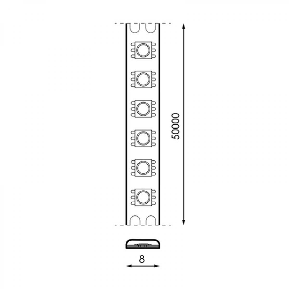 Tira LED 24V DC SMD2835 Ziadna IP20 9W/m - 5 Metros