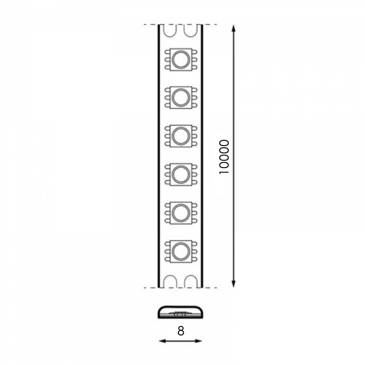 Tira Led 24V Dc Smd2835 Ziadna Ip20 CCT 12W/m - 10 Metros