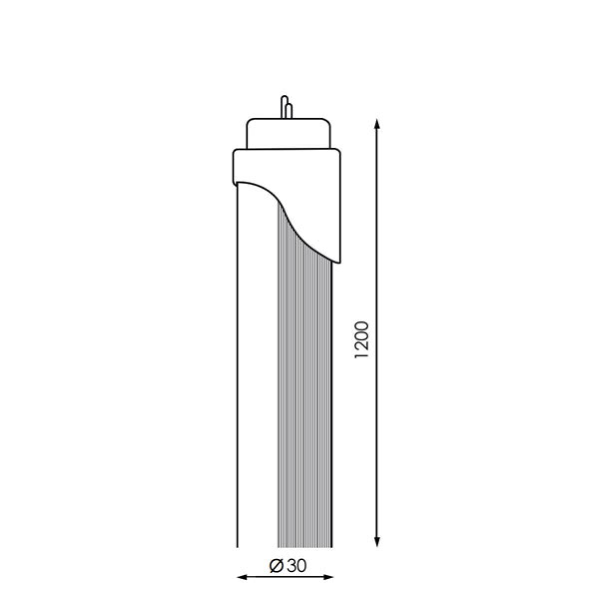 Tubo de LED T8 1200 mm Ekran 17W Rosa Conexión Un Lateral