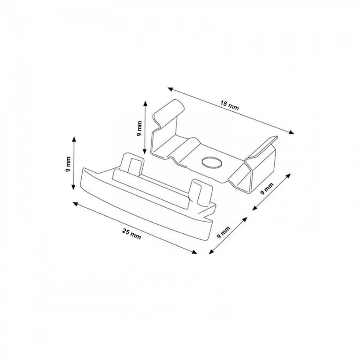 Pack 2 Tapones y 2 grapas para Perfil LM3732