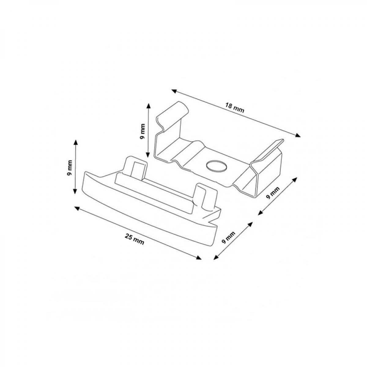 Pack 2 Tapones y 2 grapas para Perfil LM3705