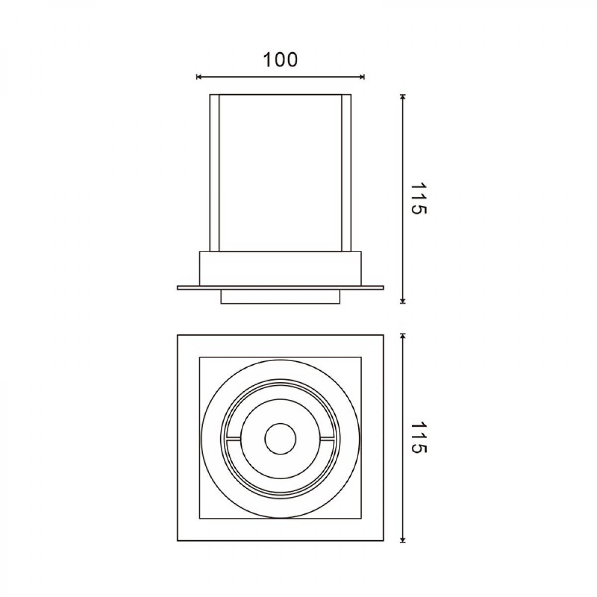 Foco LED orientable Tube Square 12W