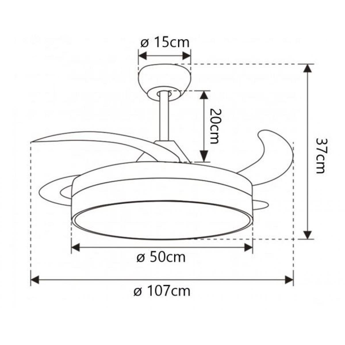 VENTILADOR NELO BLANCO 50 CM 4 PALAS Gris